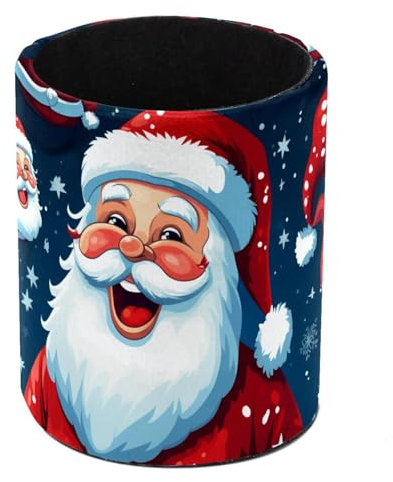 Santa Claus Happy Desk Pen Holder, Pencil Pen Desk Organizers, Pencil Holder Pencil Case Cup Pencil Bag for Desk Office Pen Case for School, Kids
