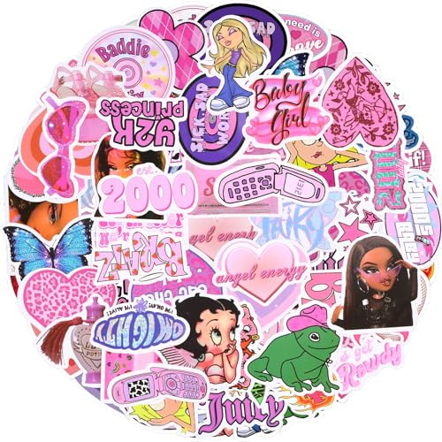Y2K Stickers Girly Sticker Pack 60PCS Waterproof Vinyl Stickers for Laptop