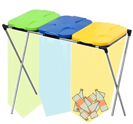 QLS Support pour sac poubelle - 3 x 120 l