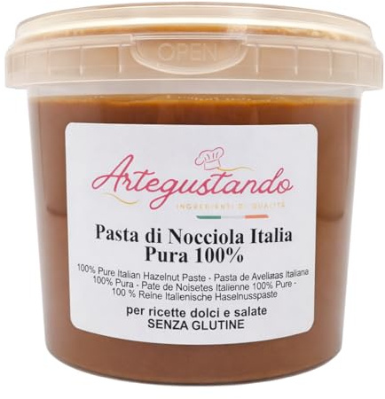 Artegustando Pasta di Nocciola Pura Italia 100% 250Gr- Senza Glutine, Artigianale - Per Dolci, Gelati, Creme Made in Italy (250g)