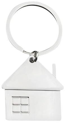 Gungtj Porte-clés en forme de maison en métal avec fenêtre - Accessoire de voiture élégant et unique pour sac à bandoulière, enfants, enfants, fer, Refer to