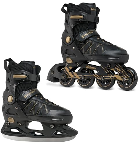 RAVEN Expert 2in1 Schlittschuhe Hockey Inline Skates Inliner für Kinder und Erwachsene verstellbar