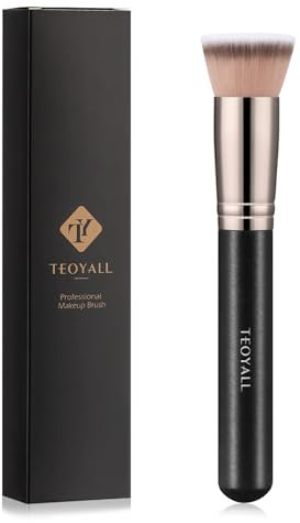 TEOYALL Pinceau Kabuki Foundaiton - Poils synthétiques doux et denses - Pour estomper les fonds de teint liquides, les contours, les contours, les fonds de teint