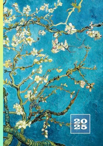 2025: Terminkalender mit Uhrzeit | 1 Tag auf 1 Seite mit Zeiteinteilung | A4 Tagesplaner | Kalenderbuch Planer | Zeit Business Timer | Buchkalender ... Reservierungsbuch | Van Gogh Mandelblüte