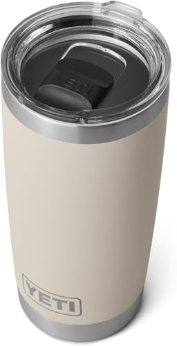 YETI Rambler 20 oz (591 ml) Tumbler with Removable Magslider Lid, Stainless Steel Vacuum Insulated Coffee Cup, Cape Taupe