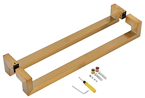 Rechteckiger Türgriff In Gold – Material Edelstahl, Rücken An Rücken Angeordnete Glastor-Griffstange Für Den Innen- Und Außenbereich, Glatte Hardware-Sets, Türgriff, 38,Gold-120cm/47 1/4