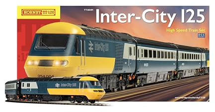 TT:120 Hornby TT1004M Train Set - Intercity 125 High Speed Gauge Model Railways Set, Sound Fitted Electric Train Kits with App Control - Engine Building Kits, 1:120 Scale Model Gifts