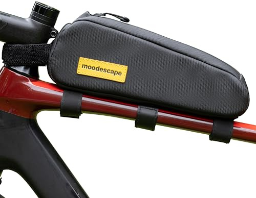 moodescape® Oberrohrtasche, 1,0 Liter, Top Tube Bag - Robustes Recyceltes Polyester - Einhändige Öffnung - Besonderer Fester Halt - Für Gravelbike, Rennrad, MTB