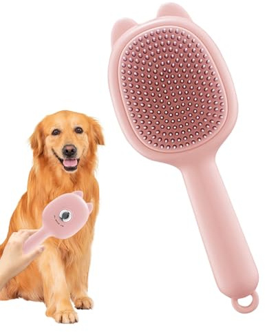Hundepflegebürste – spezielle Haarentfernungs-Massagebürste, weiche Borsten, Haarkammreiniger, Fellpflege, Hunde- und Katzenentfernungskamm, Handmassagewerkzeug für gesundes Fell, reduziert