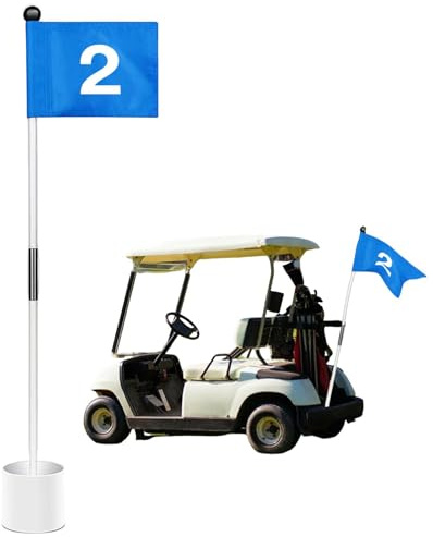 Golf Flaggenstock, Golffahne Mit Golfloch, Doppelseitige Golffahnen Mit Putting-Green-Halter, Tragbares Golfzubehör Für Golfliebhaber Zum Üben Im Hinterhofgarten