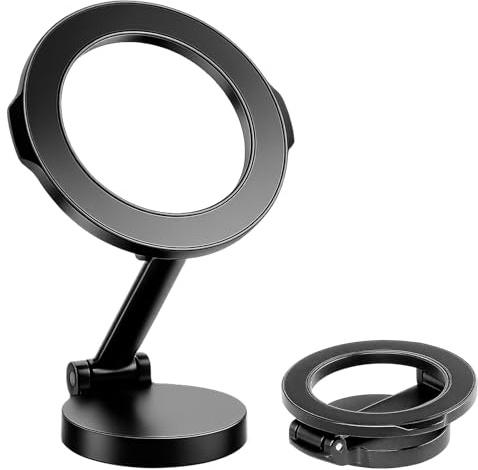 JCSJK Soporte Movil Coche para Magsafe Soporte Magnetico Movil Coche [Fuerte Succión, Giratorio] Soportes Móvil Co-Che Iman Compatible iPhone 16, 15, 14, 13, 12pro MAX Plus y Smartphones Android