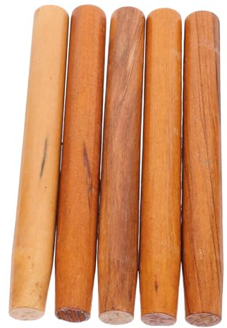 Outanaya 5pcs Hardwood and Hoe Handles Replacement Set 30cm Thickened Wooden Shank for Gardening Tools Equipment Repair and Upgrade