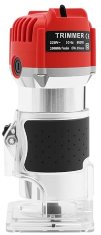 Czyurachel Fresa elettrica con una sola mano, 220 V, 800 W, diametro di taglio 6,35 mm, fresatrice per legno, base trasparente, fresa a mano per fresatura del legno e lavorazione dei bordi