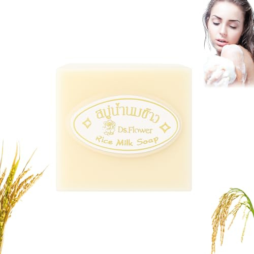 WYOSMALL Sapone al Latte di Riso, Sapone di Riso Fatto a Mano, Per Bagno e Detergenza Viso, Profumo Persistente, Delicato e Non Irritante