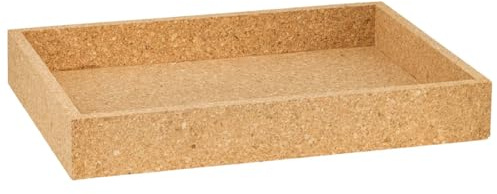 Cassettiera per uccelli in sughero pressato, dimensioni 350 x 250 x 50 mm, a scelta con o senza granulato di sughero naturale grossolano, per giocare, raddrizzare e affilare, sostenibile e robusto