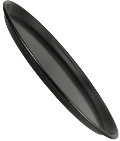 ELEOUTI Molde para Hornear Pizza Redondo de Aleación de Aluminio Negro Antiadherente Distribución Uniforme del Calor para Hornear y Congelar