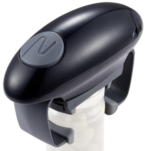 MYSUNBAR Apriscatole elettrico automatizzato nero Hands-Off a batteria per rimozione coperchio professionale strumento da cucina per anziani presa debole