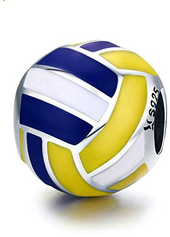 Charm a Forma di Pallavolo in Argento Sterling 925 per Braccialetti Pandora - Ciondolo Sportivo