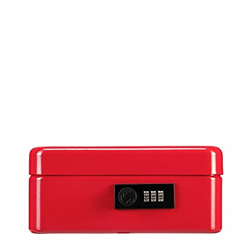 BURG-WÄCHTER - Cassetta portavalori con serratura a combinazione e inserto in denaro duro, in lamiera d'acciaio, codice Money 5020, colore: Rosso