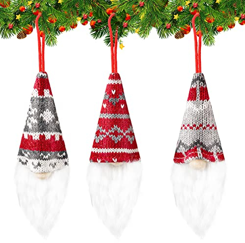 Figure di Gnomi Decorazioni Natalizie Fatte a Mano, Decorazioni Gnomi Nani Set, 3 Pezzi Gnomo Babbo Natale Babbo Natale Tomte, Decorazioni Albero di Natale per Decorazione Della Famiglia (18x5,5 cm)