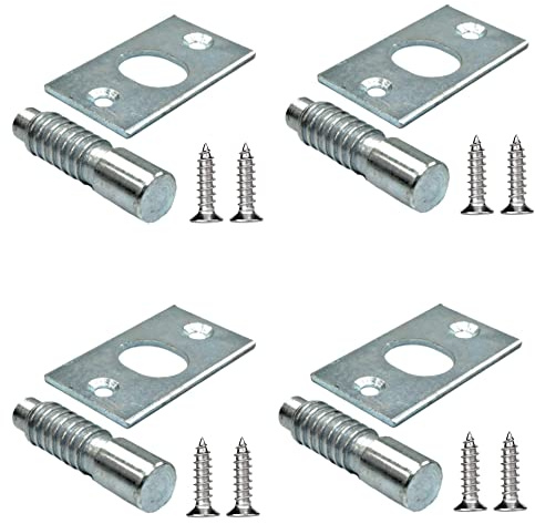 TERF® Juego de 4 pernos de bisagra de acero resistente con tornillos de fijación para protección del marco de puerta