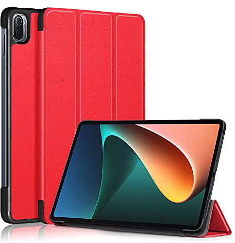 XITODA Funda para Xiaomi Mi Pad 5 y Mi Pad 5 Pro - PU Cuero Funda para Tablet Xiaomi Pad 5 / Xiaomi Pad 5 Pro 11 Pulgadas Carcasa protectora con Standfunktion, Rojo
