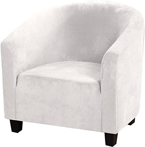Konsilsa Velvet Sesselbezug Stretch, Stretch Cushion Deckung Abnehmbarer Stretchwannestuhlabdeckungen Tullsta Sessel Möbelschutz für Wohnzimmer (Color : Weiß)