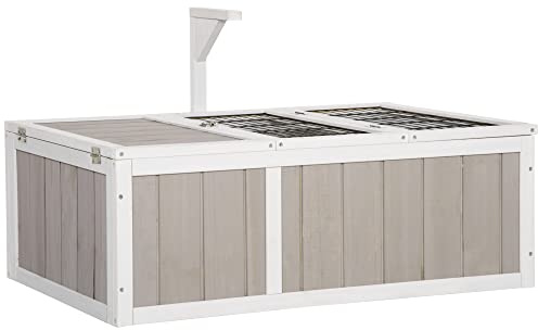 PawHut Casa recinto gabbia per piccolo animale tartaruga con 2 spazi dim. 91,5 x 61 x 33 H cm, legno di abete