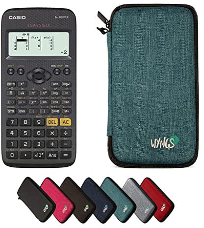 Casio fx-83GT X Schwarz inkl. WYNGS Schutztasche Türkis - Wissenschaftlicher Taschenrechner - Basic Set