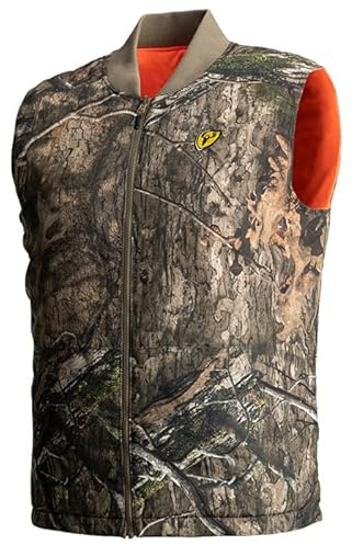 SCENTBLOCKER Shield Series Evolve Reversible Vest, Hunting Vest for Men (Mossy Oak Country DNA & Blaze, X-Large)