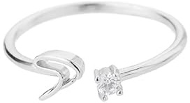 Bungsa RING mit Buchstaben silber mit Kristall aus Metall - biegbarer Fingerring/Zehenring Toering für Damen, Kinder & Herren - S