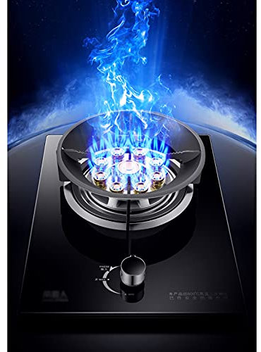 IBOWZ Tables de Cuisson à Gaz Cuisine Domestique intégrée 1 brûleur,Cuisson de Table,cuisinières à gaz avec Look Tendance,Bouton en Alliage de Zinc,Protection Contre Les pannes de Flamme,Cabriolet
