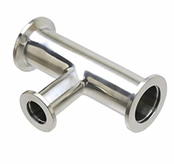 BENSOI 304 Edelstahl Vakuumrohr Tri Clamp Reduzierstück T-Stück Ungleiches T-Stück Zwinge Rohrverbinder 3-Wege-T-Stück Adapter Rohrabzweigung (Color : Silver, Size : KF40 to KF25)