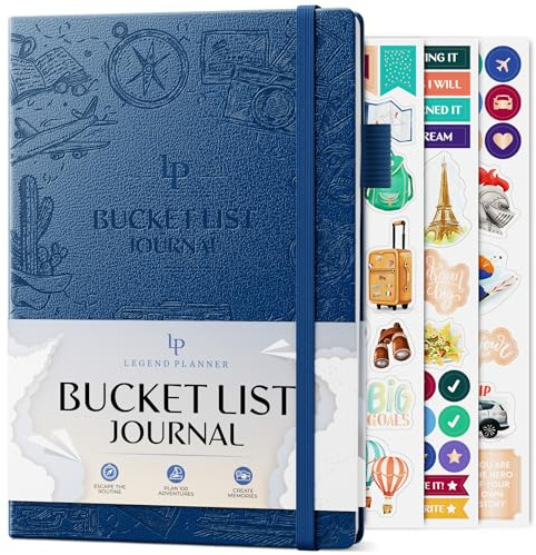 Legend Bucket List Journal – The Ultimate Notebook to Plan Adventures, Travels, Goals & Experiences – Bucketlist Book for Couples (Mystic Blue)