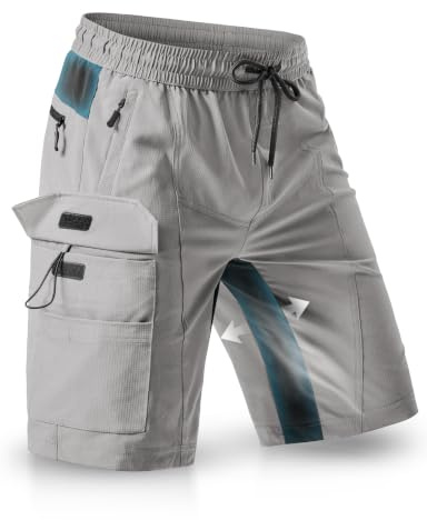 Wespornow Pantaloncini Uomo Bermuda con 5 Tasche, Pantaloncino Ciclismo MTB Sportivo da Esterno Rapido Asciugamento, Biciclette Shorts Funzionale Stretch per Lavoro Escursionismo e Trekking