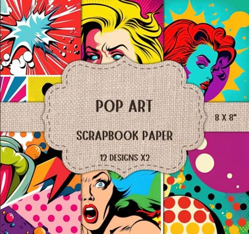 Pop Art Scrapbook Paper - Double Sided 8 x 8 Sheets: Comics Backgrounds, Decorative Craft Paper, Scrapbooking, DIY, & More