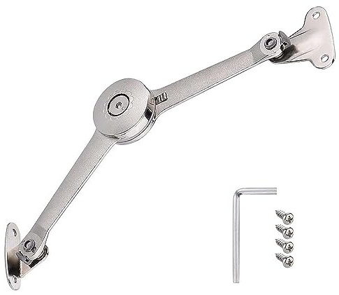 Soft Close Lid Support Hinges - Heavy Duty Stay for Door Open Upward and Downward - Self Closing Buffer With Screws for Kitchen Wardrobe