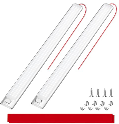 MERTTURM 168LED Innenbeleuchtung(40cm), 12V LED Beleuchtung Lampe 10W 1700LM, Auto Innenraumbeleuchtung Lichtleiste mit Schalter für Van Caravan Boot Küche LKW KFZ Wohnmobil