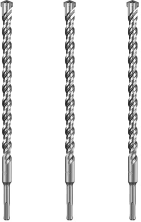 SALI 3PCS SDS Plus Rotary Hammer Drill Bit Concrete Drill Bit Kit Double Thread 4-Cutter Tungsten Carbide Tip Fully Hardened Tool for Concrete, Brick, Cement Walls,Stone 20mm x 350mm Cross Drill Bits