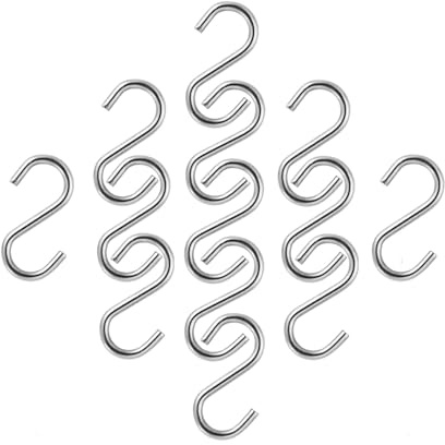 200Pcs Mini S Hook 1 Inch Small Stainless Steel Hanger Ornament DIY S Shaped Metal for Jewelry S- Connectors Wire Hardware Key Ring Chain Hanging Doll House Crafts Pet Name Towel Lure and Assemble