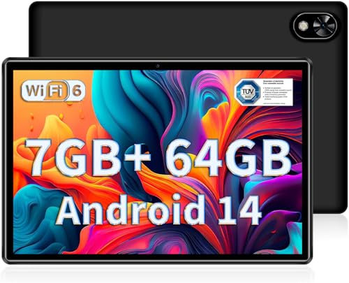 DOOGEE U9 2024 Nuovo Android 14 Tablet 10 Pollici, 7GB RAM + 64GB ROM 1TB TF, Bluetooth 5.0 WIFI 6 Tablet, 5060mAh/OTG/Tipo C/3.5mm Jack per Cuffie, Protezione Degli Occhi a Bassa Luminosità Blu TÜV