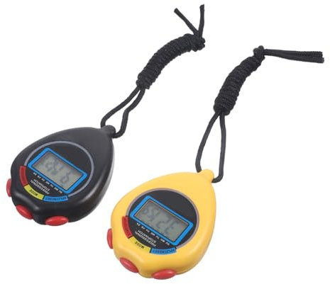 Supvox 2stücke Leichter Elektronischer Sports Timer Stoppuhr Mit Funktion Für Lauf Fitnessübungen Gelb-schwarz