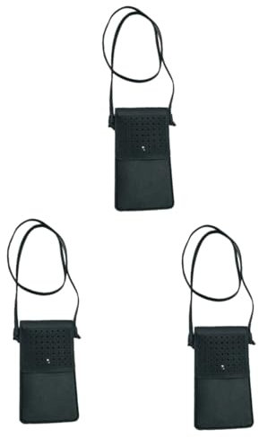 SOIMISS 3stücke Crossbody Mini Pu Leder Tasche Für Damen Multifunktionale Umhängetasche Stylisch Für Reisen Shopping Sport Festivals Schwarz
