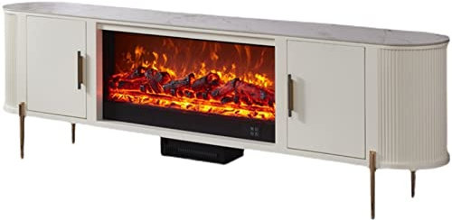 Marmor-TV-Schrank für Wohnzimmer mit Kamin, kleiner Haushaltsspind - Innendekoration TV-Schrank für moderne Wohnkultur