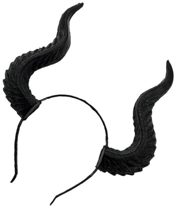 VOCUE Cerchietto lungo con corno malvagio per adulti, cosplay, corno del diavolo, renna, cerchietto per capelli per feste di Halloween e cosplay