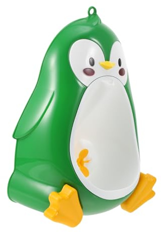 KOCKSHION 1pezzi Vasino Per Forma Di Pinguino Orinatoio Da Muro Verde Design Divertente Per Allenare Urinare Piedi Facile Da Installare e Pulire Per Sviluppare Abitudini Indipendenti