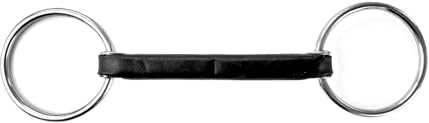 Equine Smile ES0159 JW Gebiss Wassertrense Stangengebiss mit Flexibel Leder Stange Ringdurchmesser 65 mm Gebissstärke 18 mm (13.5 cm)