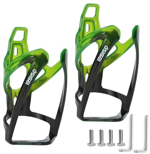 OSIGEI Flaschenhalter Fahrrad Aktualisierte Version Getränkehalter 35g Leichtgewicht Trinkflaschenhalter Farbverlaufen Getränkehalter Fahrrad für MTB und Rennräder (Schwarz Grün*2)