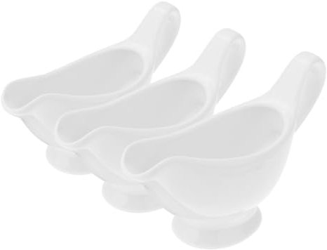 MAGICLULU 3pcs Ceramic Sauce Pot Gravy Boats Porcelain Sauce Pitchers Condiment Bowls Decorative Dispensers for Home Kitchen Party