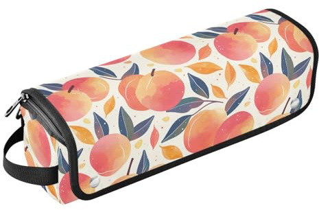 Cute Peaches White 2-in-1 Hair Tools Organizer with Iron Mat Carrying Case Flat Curling Iron Waterproof Organizer for Flat Irons, Straighteners, Curling Irons, Trave Case for Women